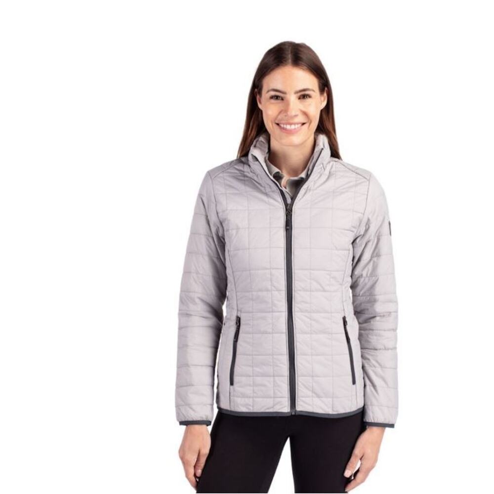 Cutter & Buck Rainier PrimaLoft® Insulated Full‎ Zip Puffer Jacket Gray XS $152